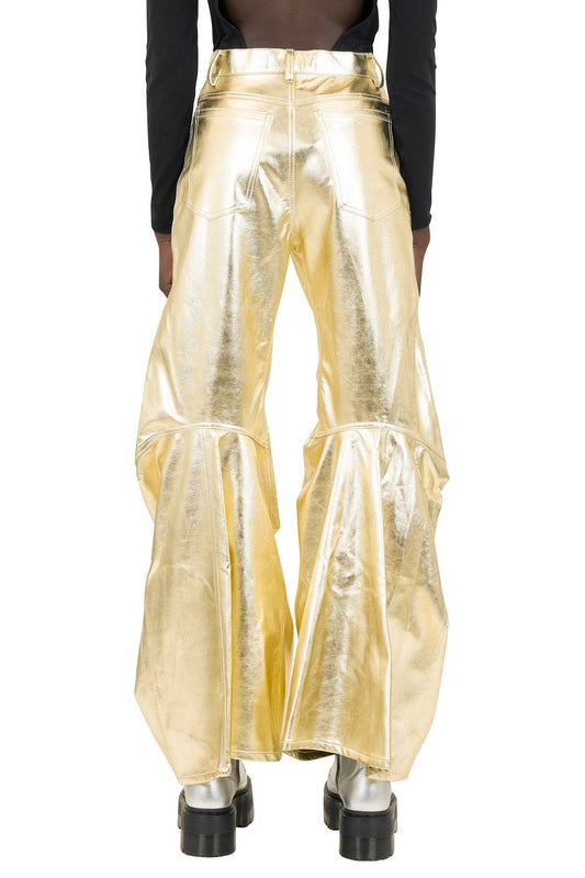 Melitta Baumeister Gold Laminated Denim Pants back