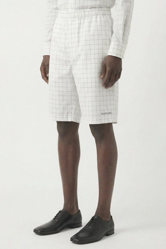 Acne Studios Checkered Shorts in White side