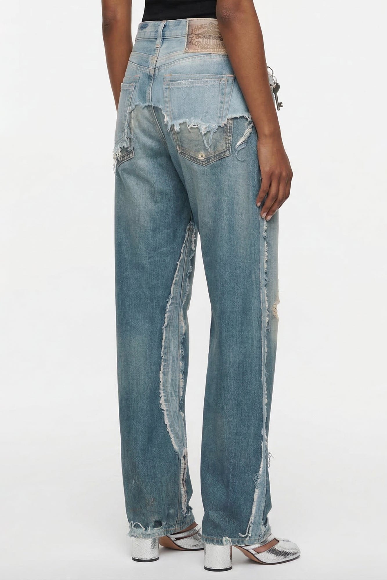 Acne Studios Denim Overlay Jeans in Blue full look