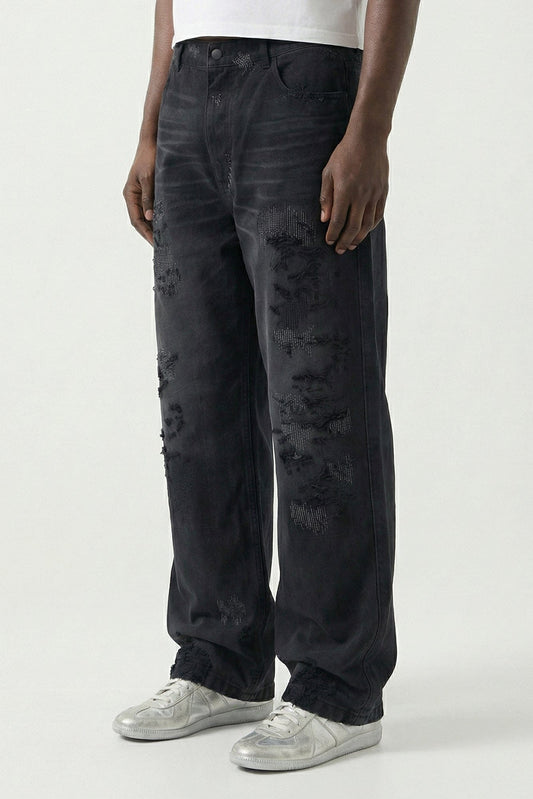 Acne Studios Distressed Denim in Black side