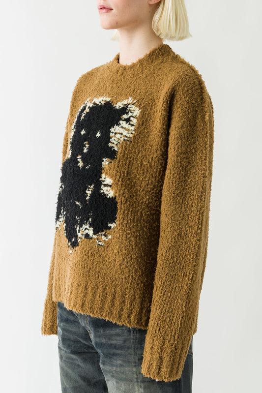 Acne Studios Knit Bear Sweater In Khaki Beige side