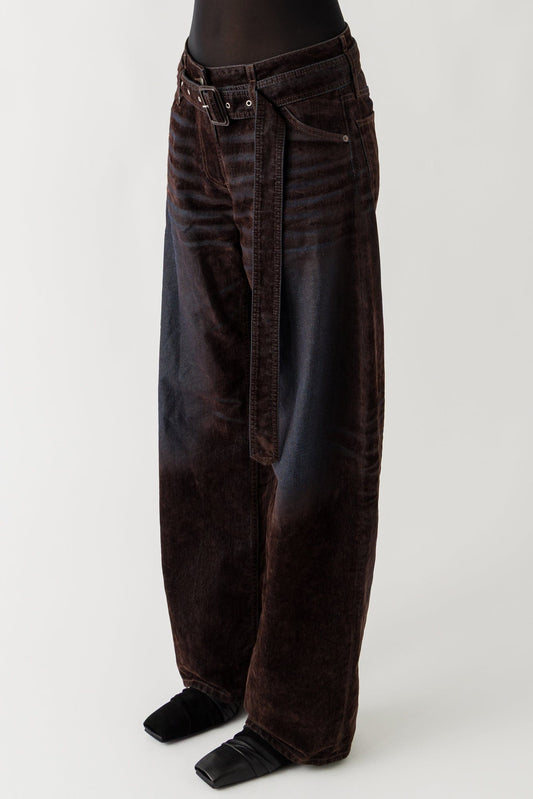 Acne Studios Belted Trousers In Brown/Blue side