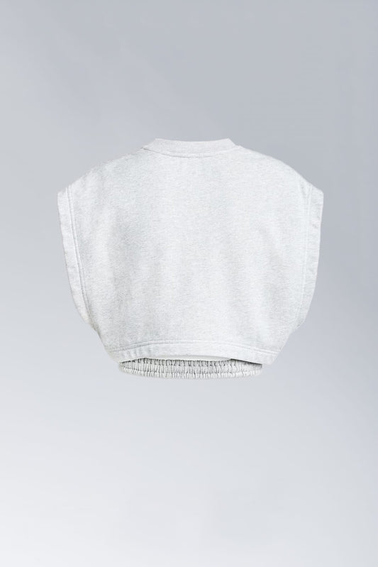 Alaïa Crop Top in Grey Fleece back