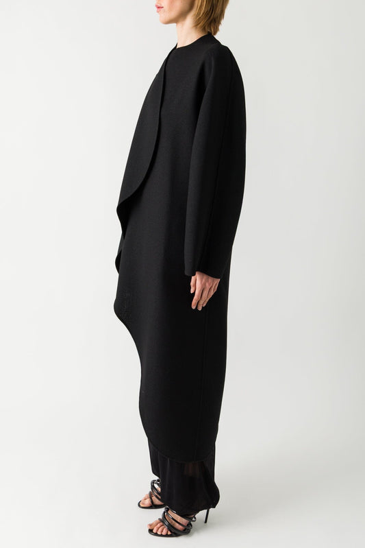 Alaïa Wrap Coat in Black side