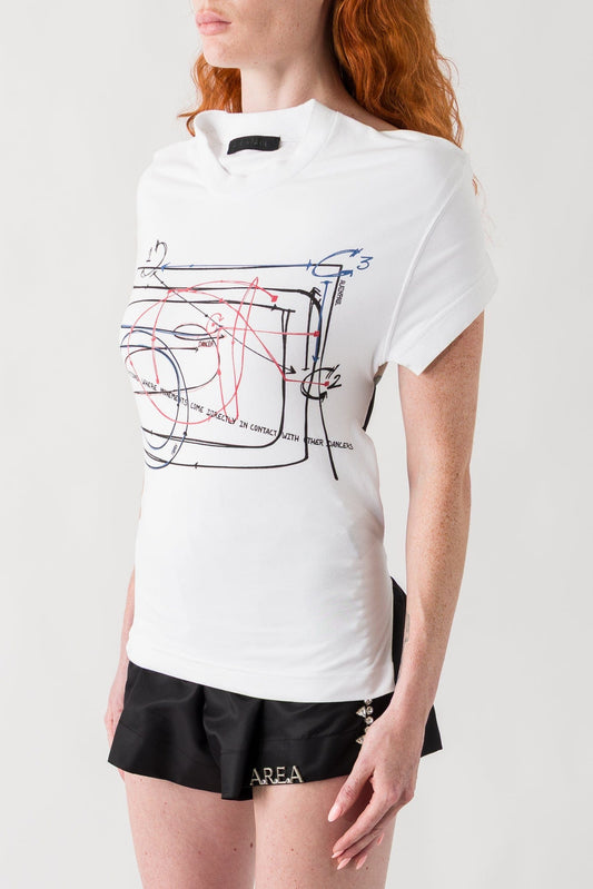 Alainpaul Fitted Elastics T-Shirt in White side