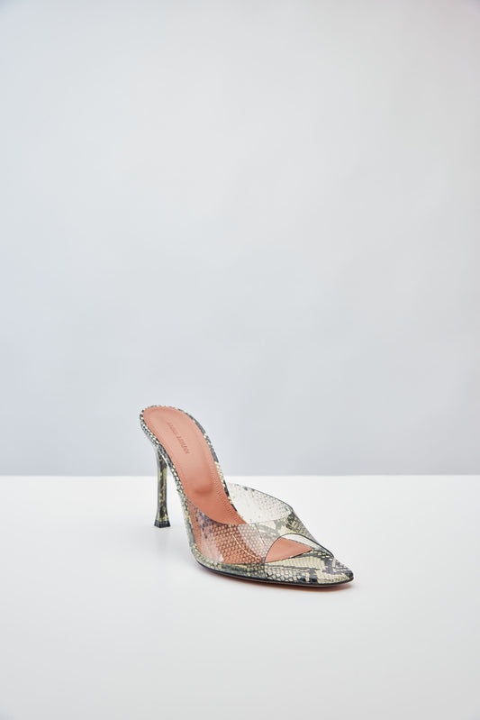 Amina Muaddi Alexa Glass Slipper 95 angled front