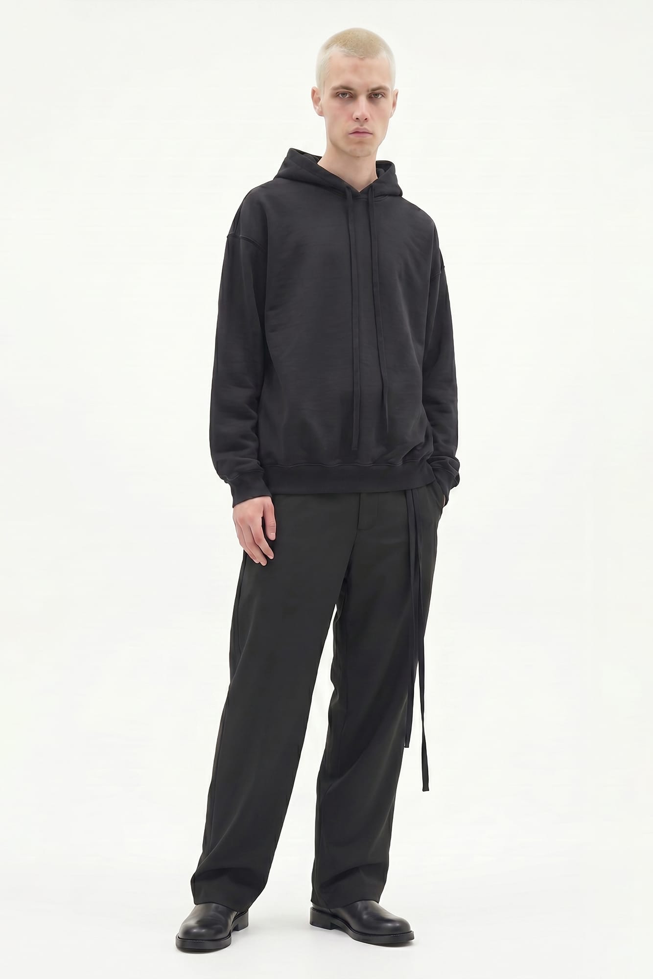 Ann Demeulemeester Bardi Comfort Hoodie with Frame Print SS26 full look