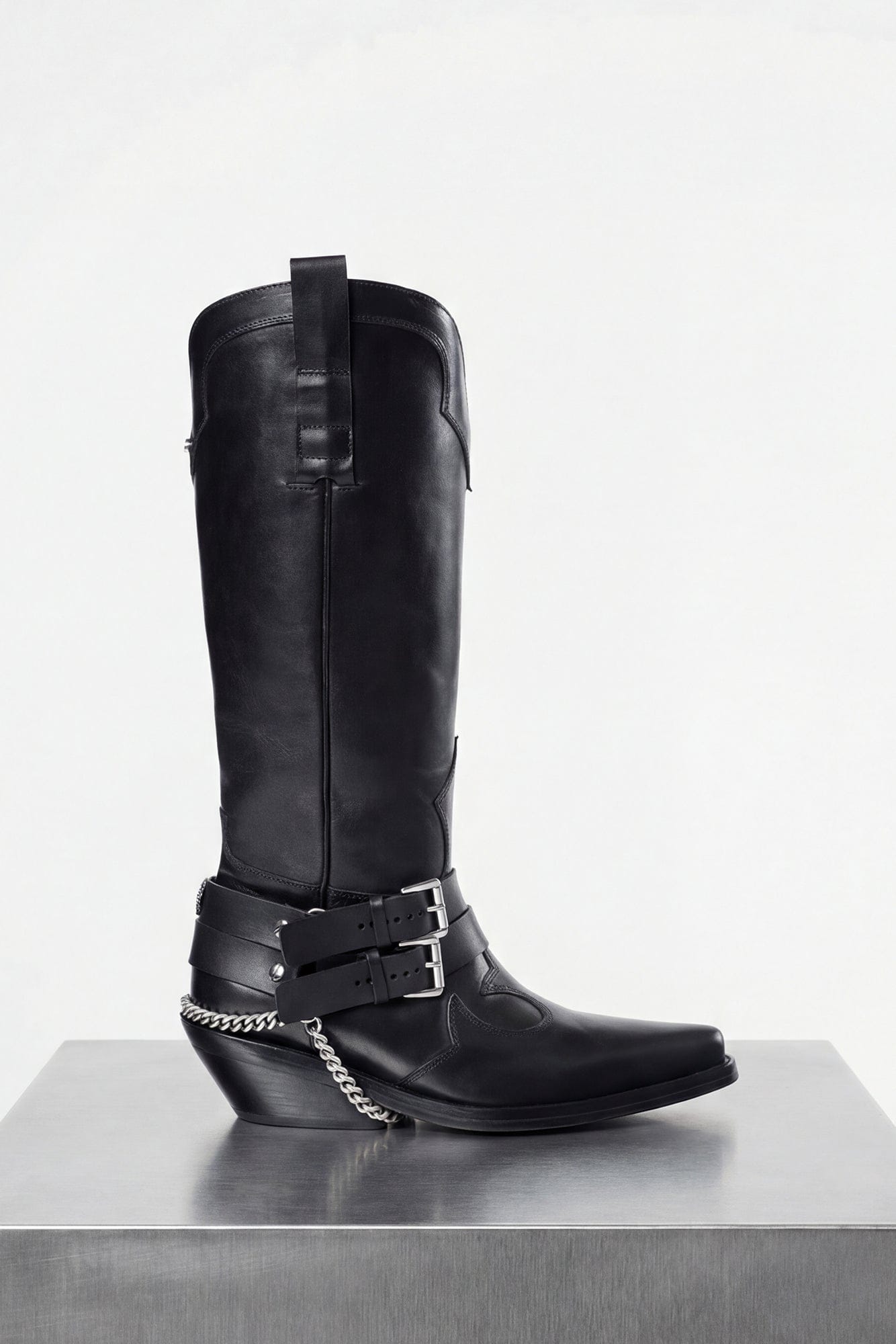 Ann Demeulemeester Finnbo Santiags Belted Boots In Black 