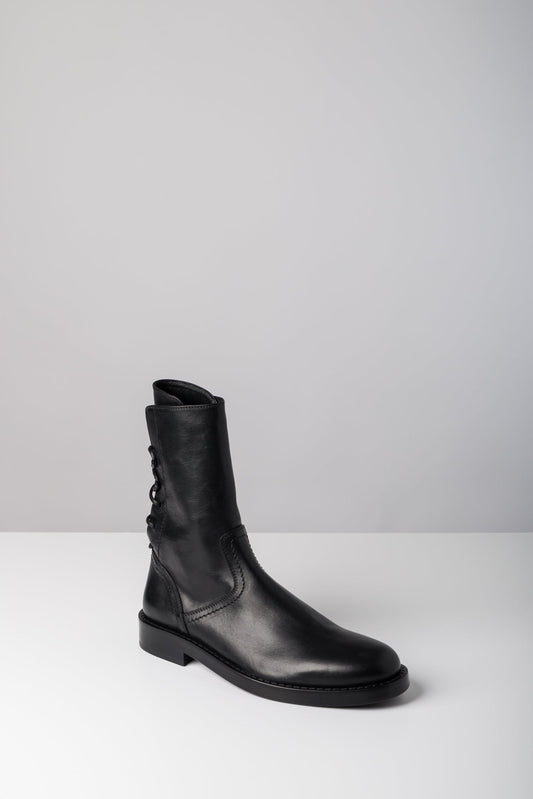 Ann Demeulemeester Heiko Laced Ankle Boots In Black side