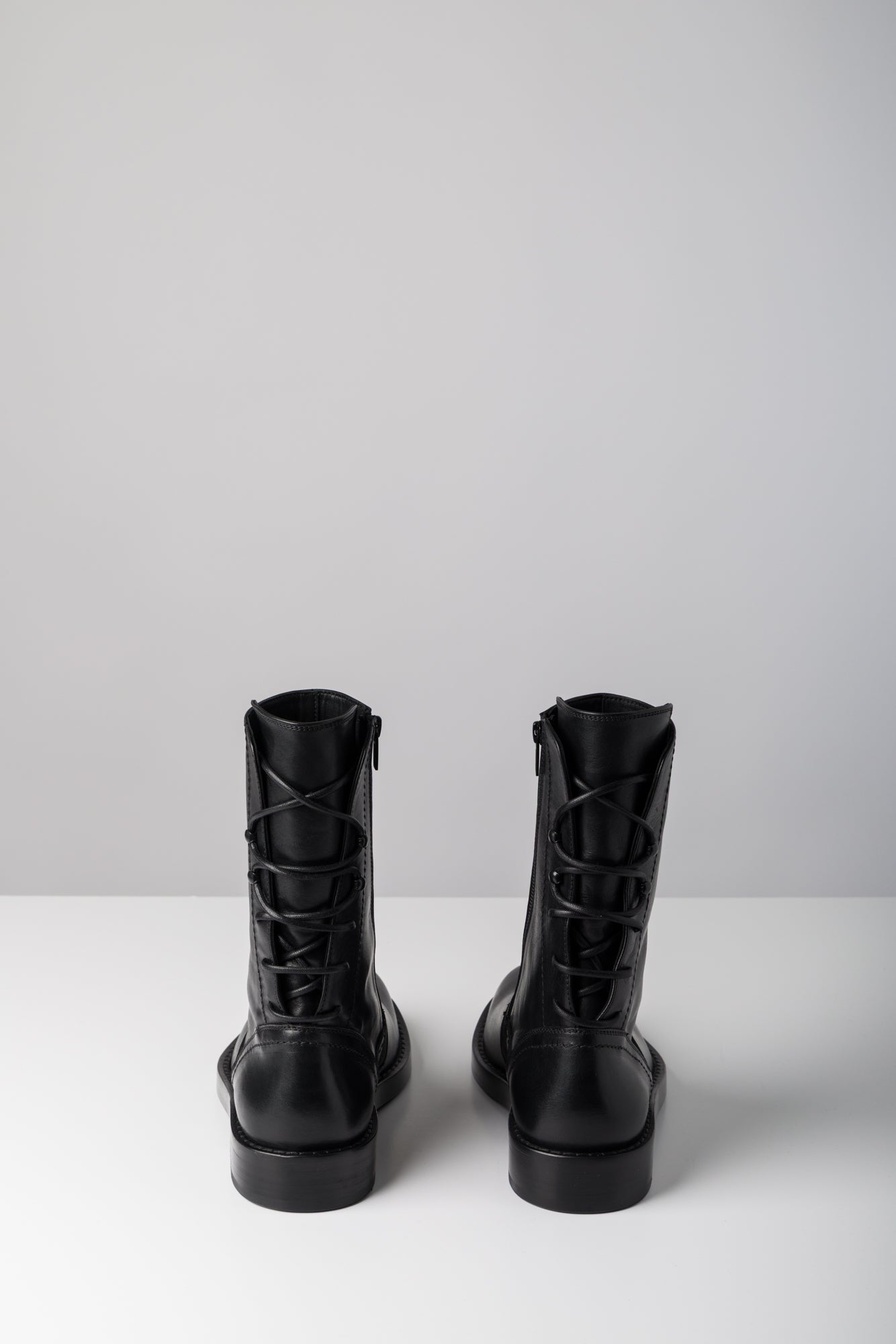 Ann Demeulemeester Heiko Laced Ankle Boots In Black back