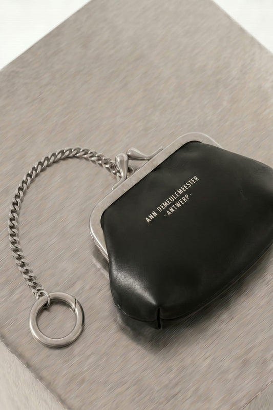 Ann Demeulemeester Padma Coin Wallet with Chain closeup