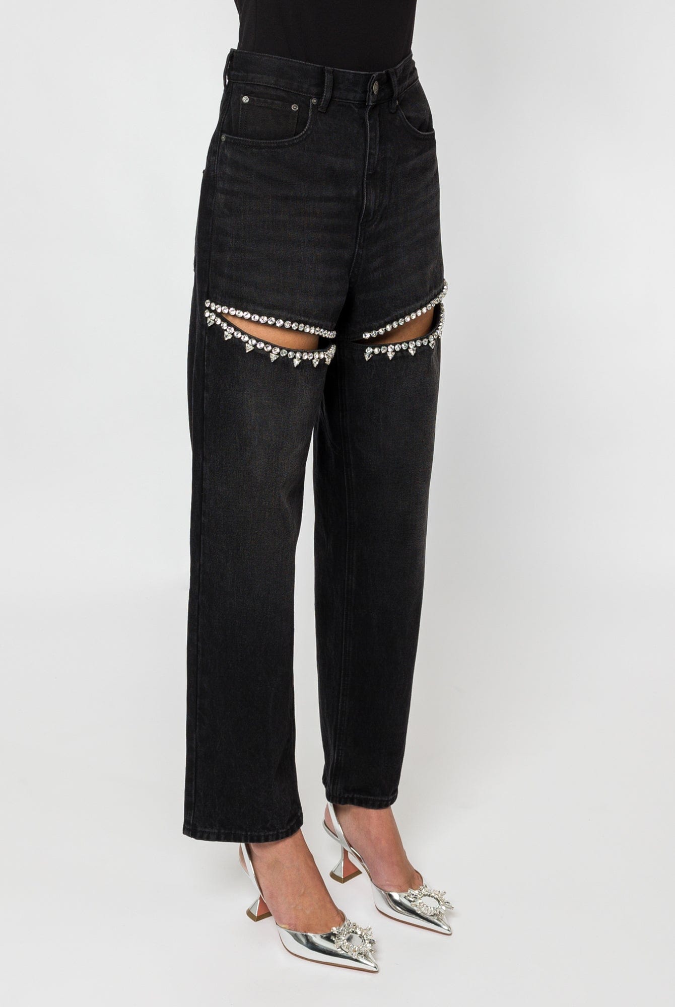 Area Crystal Slit Jean side
