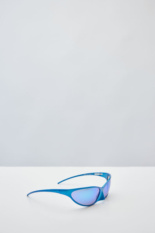 Balenciaga 4G Sunglasses in Aluminum Blue angled front
