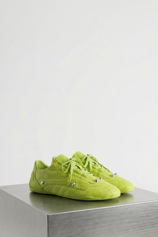 Balenciaga City Sneaker in Granny Green and Silver SS26 side
