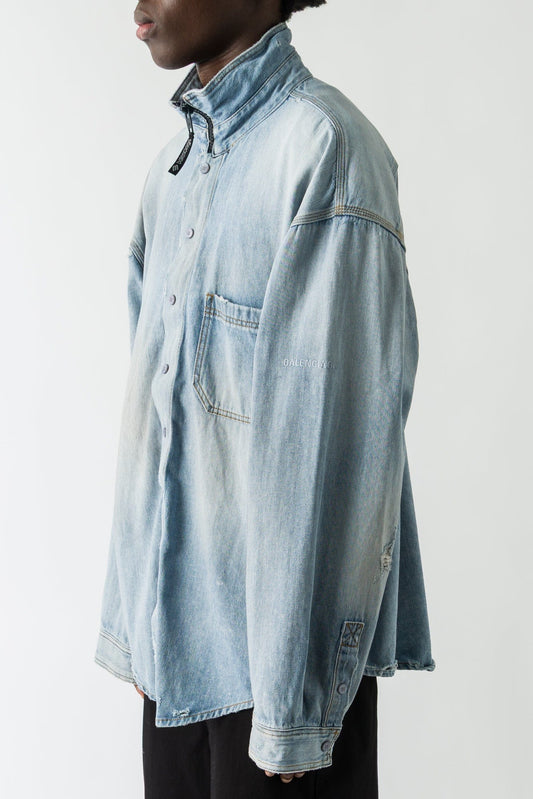 Balenciaga Denim Layered Jacket side