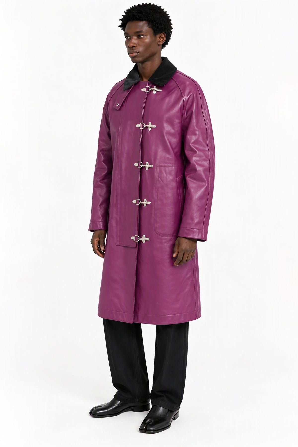 Balenciaga Leather Carcoat full look