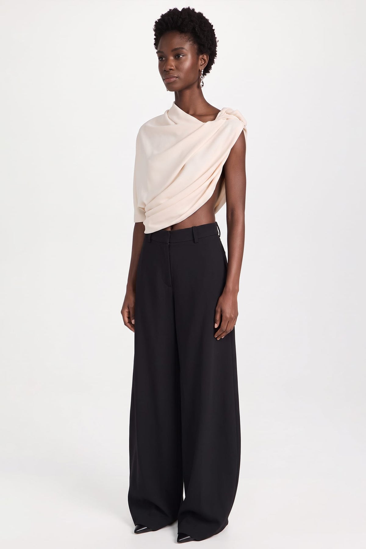Balenciaga One Shoulder Top full look