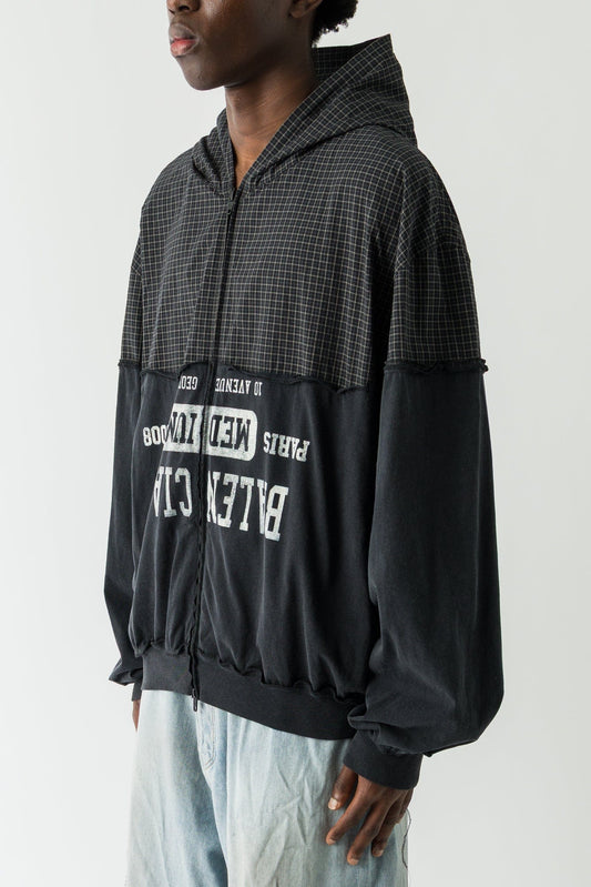 Balenciaga Patched Hooded Shirt In Black
side