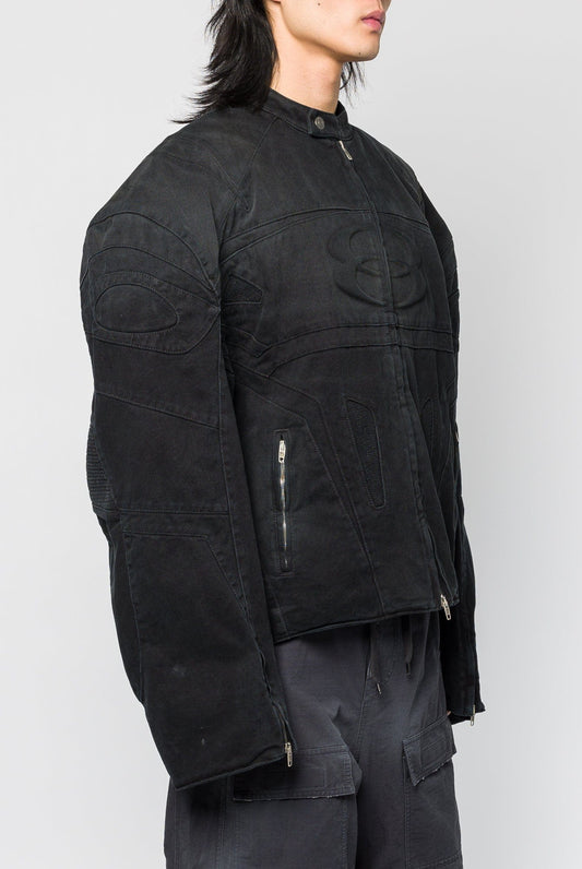 Balenciaga Racer Jacket in Black Denim side