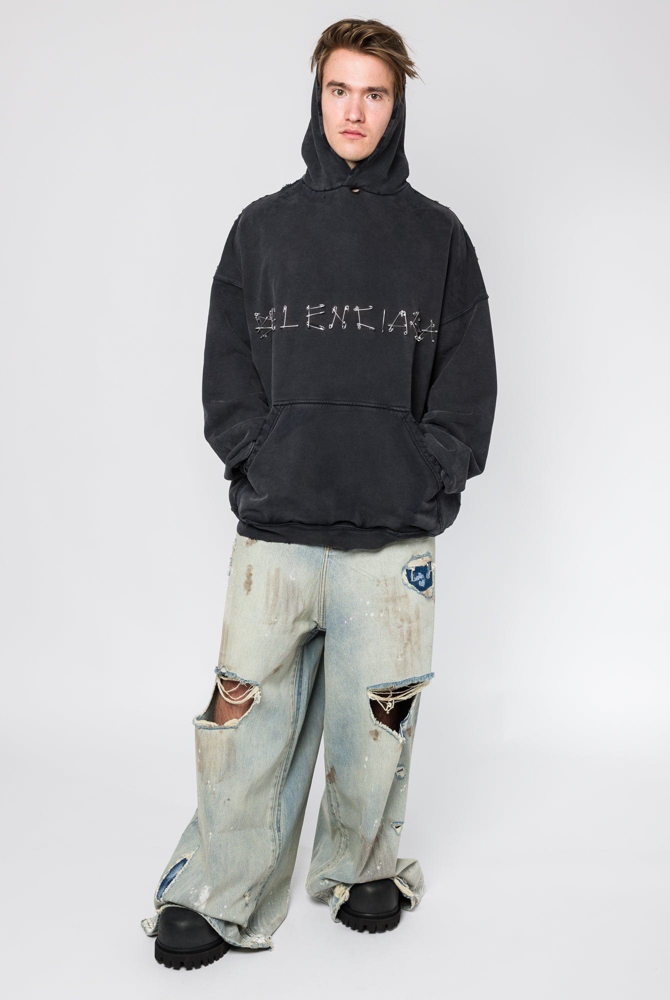 Balenciaga Safety Pins Hoodie full