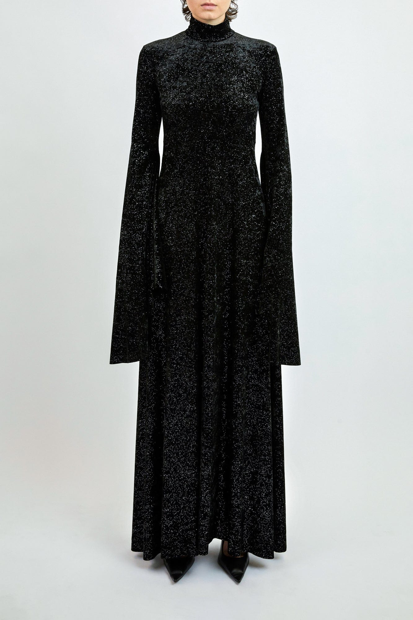 Balenciaga A-Line Dress in Glitter Velvet Balenciaga A-Line Dress in Glitter Velvet