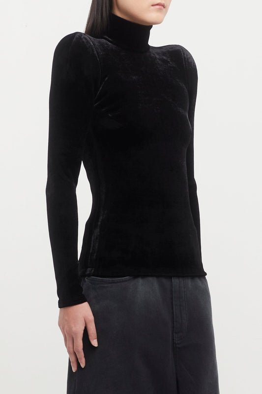Balenciaga Bonded Velvet Turtleneck side