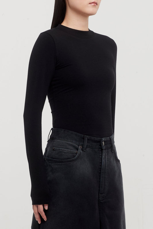 Balenciaga Stretch LS Shirt in Black side