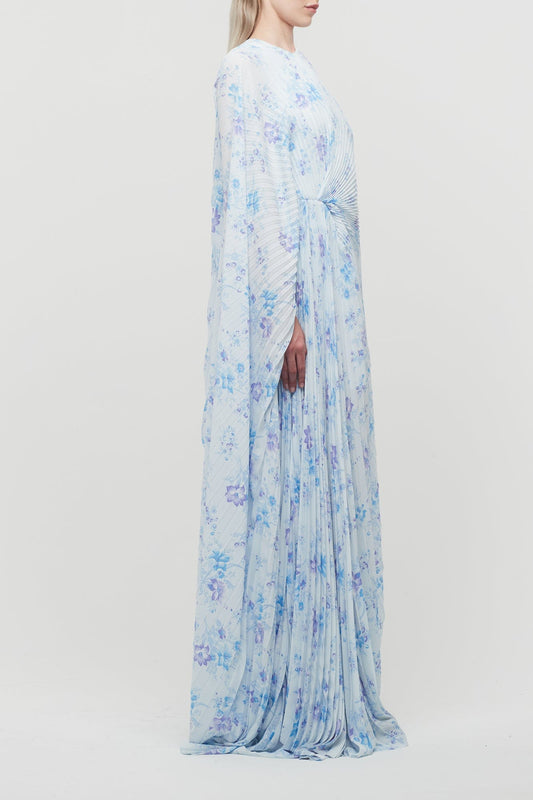 Balenciaga Circle Pleated Dress in Blue side