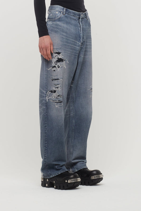 Balenciaga Medium Denim Molleton Pants side