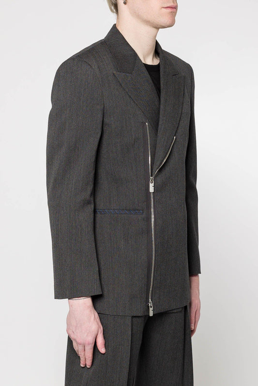 Burberry Zip Up Blazer in Black side