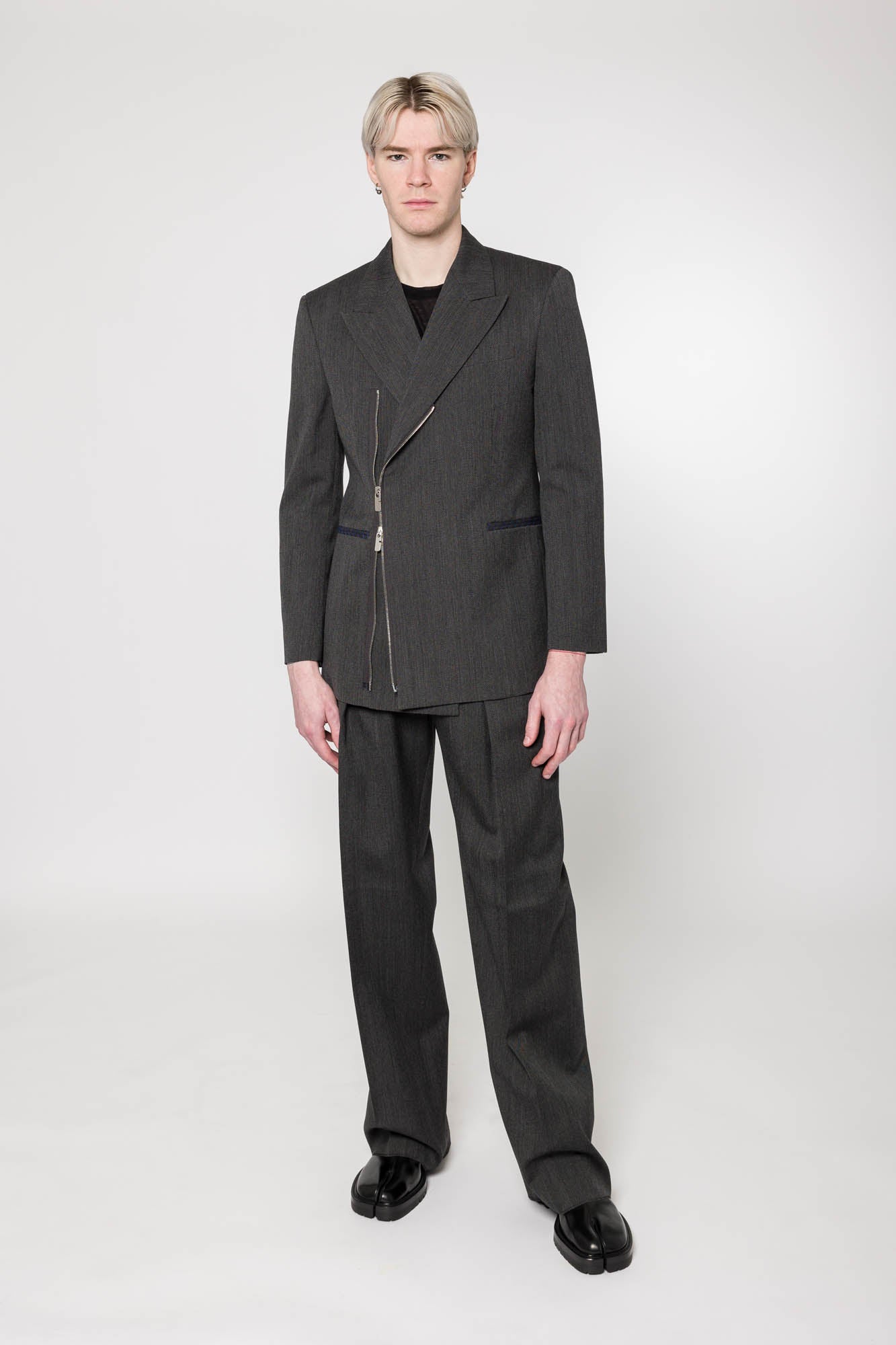 Burberry Zip Up Blazer in Black full