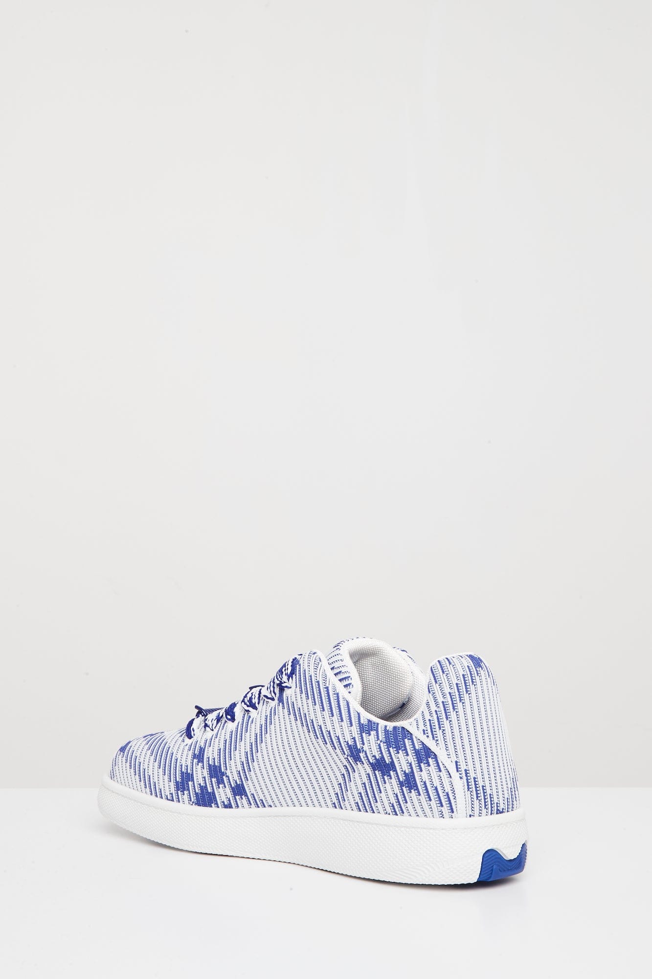 Burberry MS18 Knit Sneaker in Salt IP Check angled back