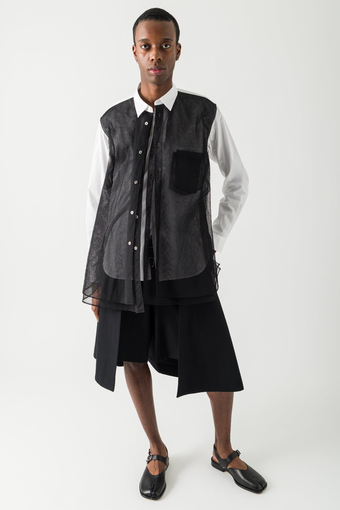 Comme des Garçons Homme Plus Belted Skort in Black full look