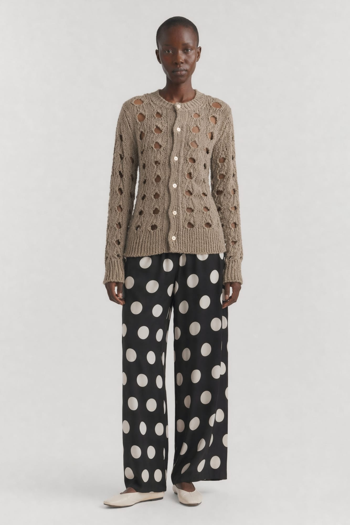 Comme Des Garçons Deconstructed Cardigan full look