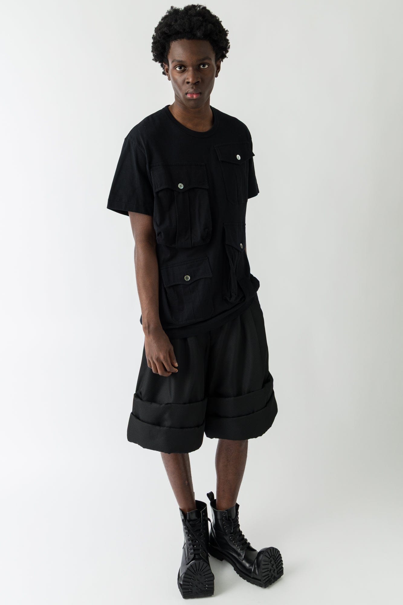 Comme des Garçons Homme Plus Cuffed Shorts full look