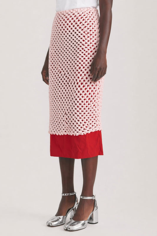 Comme Des Garçons Tailored Skirt in Red side