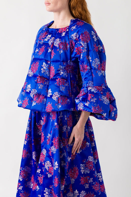 Comme des Garçons Blue Floral Patterned Top side