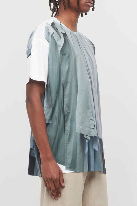 Comme Des Garçons Homme Plus Tromp-L'œil T-Shirt in Grey