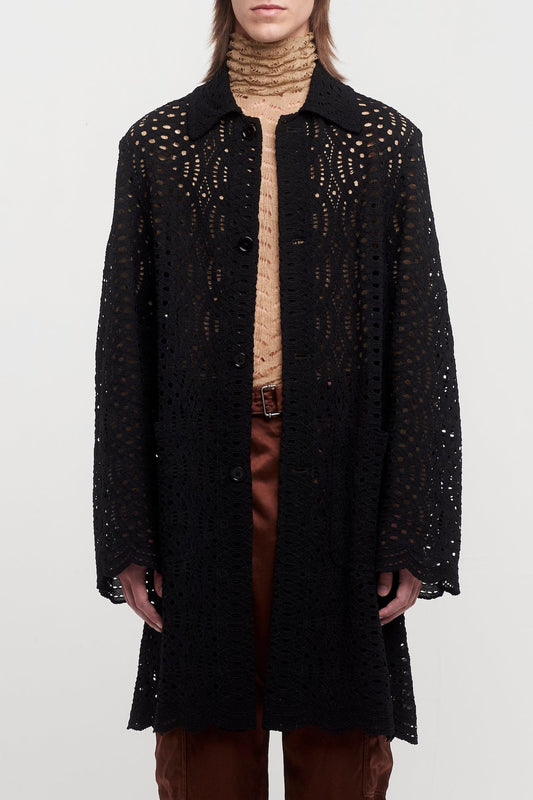 Dries Van Noten Perforated Rakin Coat