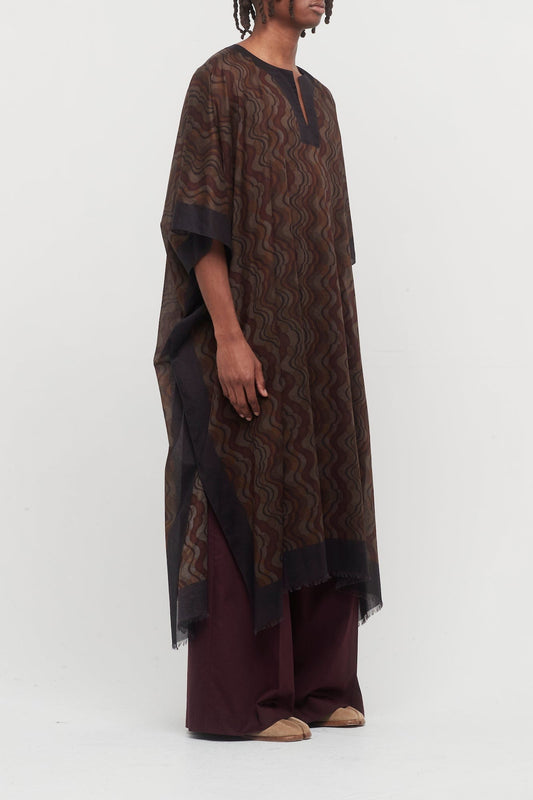 Dries Van Noten Carland Shirt in Dark Brown Print side