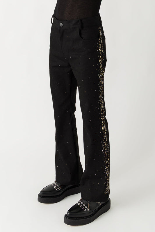 Ernest W. Baker Studded Five Pocket Flare Trousers side