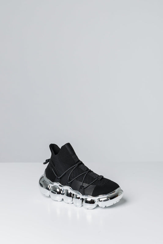 Grounds Jewelry Stone in Chrome and Black angled front