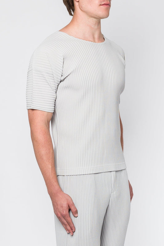 Homme Plissé Issey Miyake Basics T-Shirt in Light Gray side