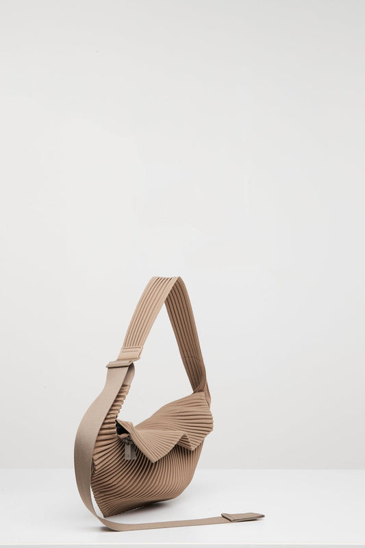 Homme Plissé Issey Miyake Pleats Crossbody in Light Mocha Brown side