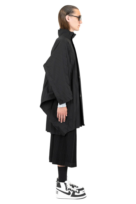 Homme Plissé Edge Coat in Black side