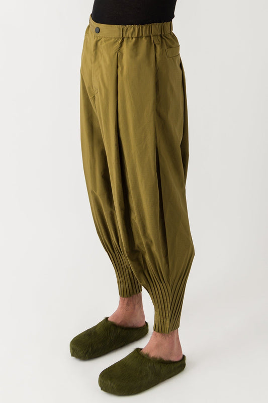 Homme Plissé Issey Miyake Cascade Trousers in Khaki SS25 side