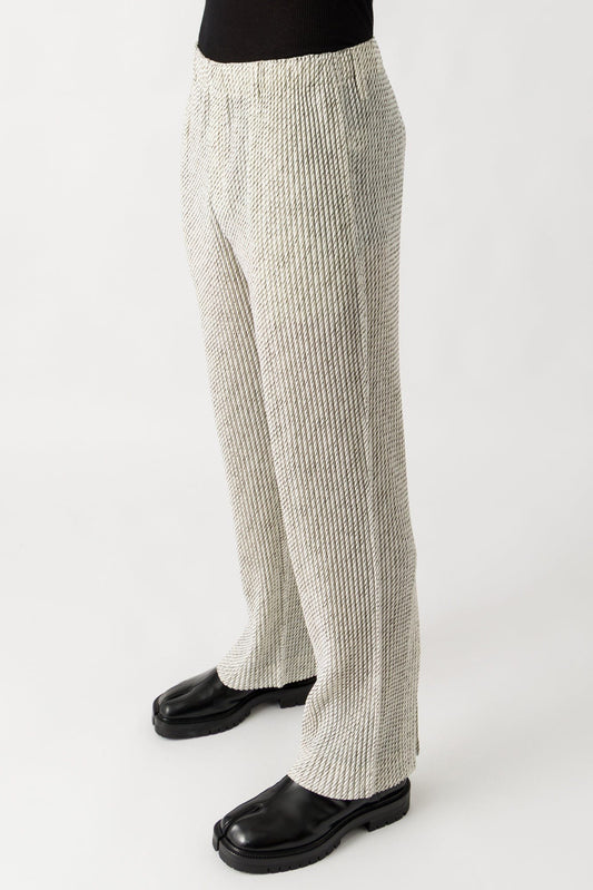 Homme Plissé Issey Miyake Diagonals Trouser in ivory side