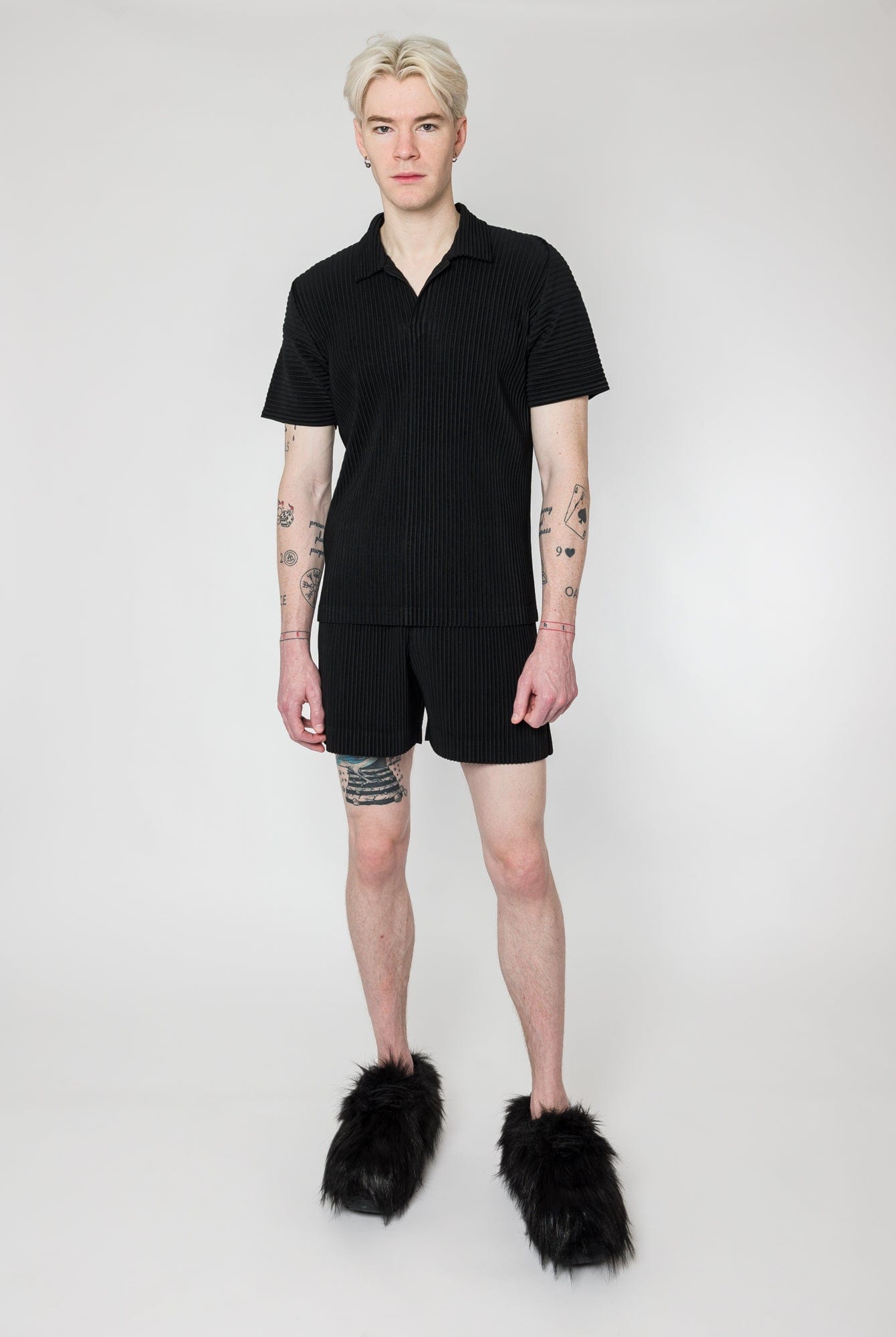 Homme Plissé Issey Miyake Basics Polo in Black back