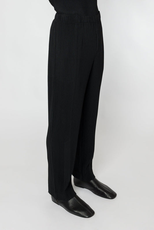 Homme Plissé Issey Miyake Basics Straight Leg Trousers in Black side