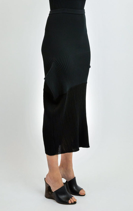 Issey Miyake Sensu Knit Skirt in Black side